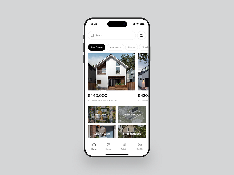 Real estate software with mobile home listing features